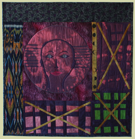 Image of quilt titled “Moon Woman” by Louise Harris